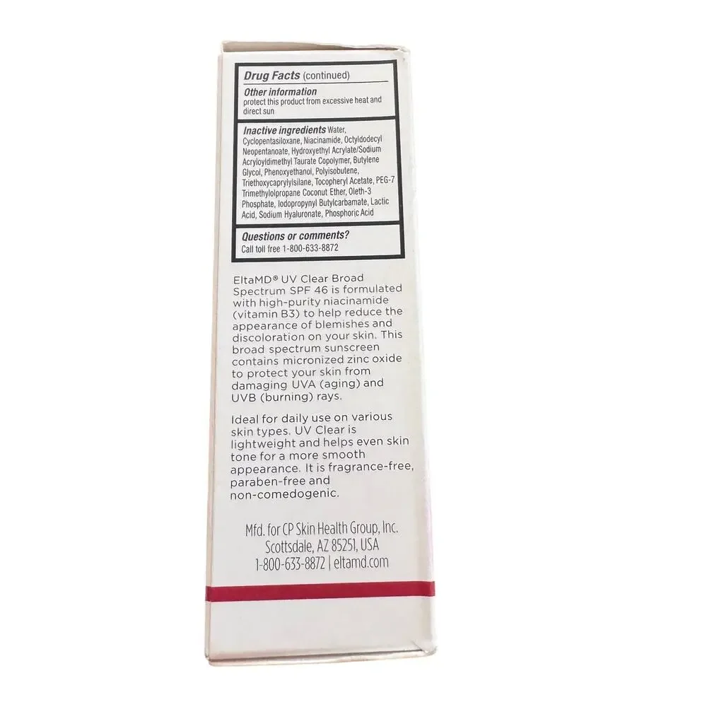 EltaMD UV Clear Broad Spectrum Sunscreen SPF 46 NWB